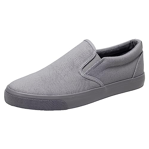 Jamron Hombre Color Sólido Slip On Zapatos de Lona Zapatillas Casual Sneakers Plimsolls Grau SN0706142 EU41.5