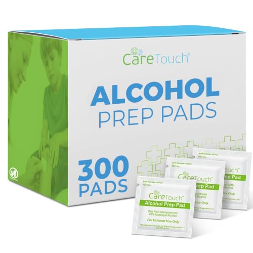 Alcohol Wipes | Individually Wrapped Alcohol Prep Pads with 70% Isopropyl Alcohol Great for Medical & First Aid Kits | Sterile Antiseptic 2-Ply Alcohol Swabs - 300 count