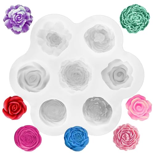 Recopilación de Moldes con formas al mejor precio. 45 RTUMENG 7en1 Moldes para Velas de Flores Peonia y Rosa,Moldes de Silicona para Jabones Artesanales con Form de Planta 3D,Fácil de Desmoldar, para Bricolaje, Fiestas, Decoración...