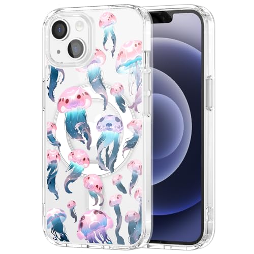 Coque iPhone 15 Plus méduse transparente pour femmes et filles style marin