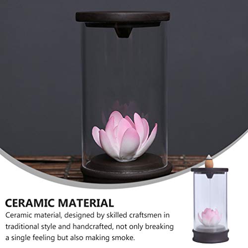 ARTIBETTER Queimador de Incenso de Lótus Vintage de Cerâmica Cascata Refluxo Queimador de Incenso Po