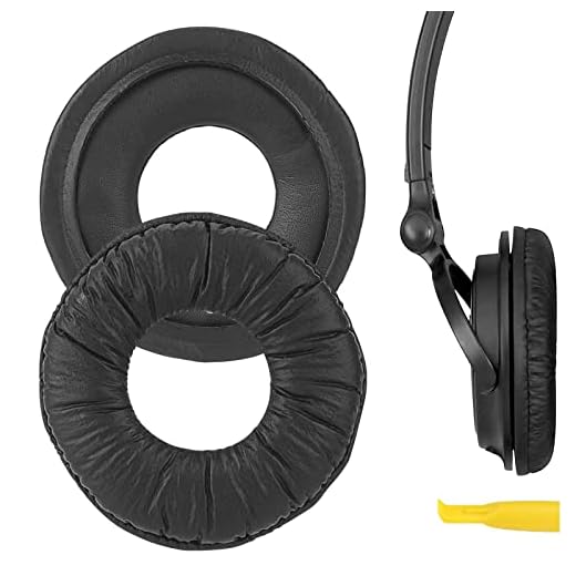 Geekria QuickFit Protein läder ersättningsöronkuddar för Sony MDR-V150 V200 V250 V300 V400 ZX110 ZX300 ZX310 hörlurar öronkuddar, reparationsdelar för hörlurar (svart)