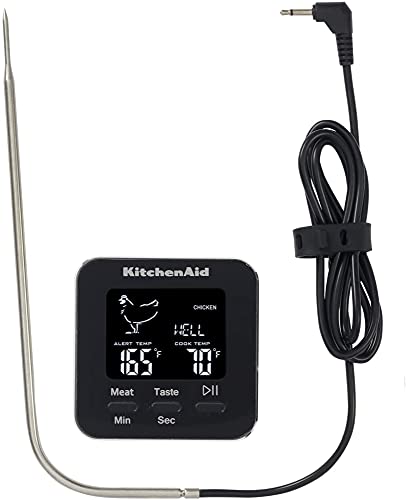 KitchenAid - Digital Thermometer, Programmable Cooking Thermometer with Large Digital Display