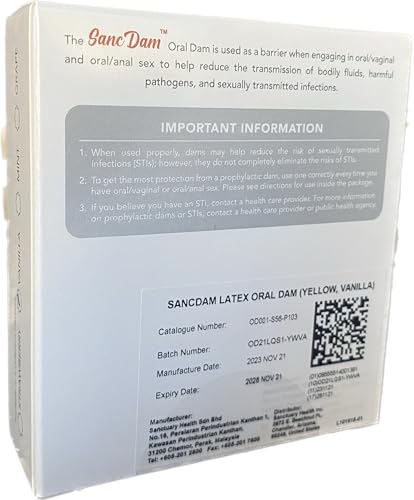 Sanctuary Vanilla 12 Count Sancdam Ultra-Thin Oral Sex Dam Membrane, Men And Women Giving Each Other Oral Sex, Cunnilingus Prop Sm Fellatio, Oral Dam Covering For Lesbian Or Couples Sex  thumb #2