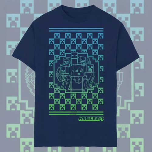 Minecraft Boys' Repeating Creeper Color Gradient Short Sleeve Kids Graphic Print T-Shirt (Boys X-Small)3