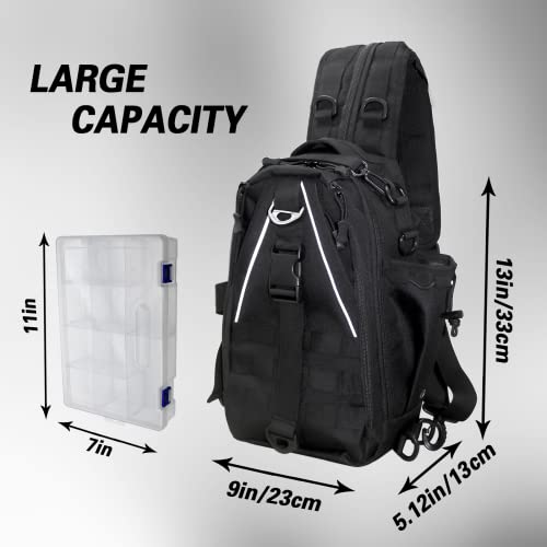 Deilai Fishing Backpack, Lightweight Fishing Sling Bag With Plenty Of Storage Space, Tackle Box Backpack With Rod Holder For Fly Fishing And Gifts For Men And Women #TOP1