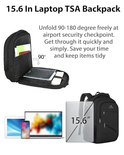 Image of MATEIN 15.6 Inch Backpack for Men Women, 20 L Personal Item Casual Backpack Airline Approved, Water Resistant Laptop Computer Backpack with Multiple Organized Pockets, Black
