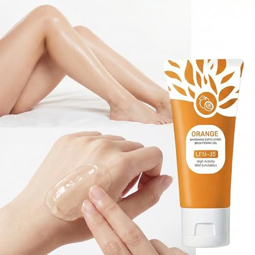 Image of Orange Enzyme Exfoliating & Brightening Gel for Face & Body | Gentle Peel Exfoliating | Dead Skin Remover, Tan Removal Gel, Skin Brightening Face Exfoliator (Pack of 1)