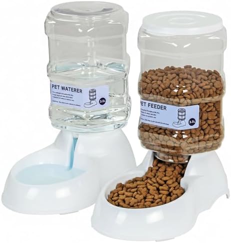 Greenfields Automatic Pet Feeder & Water Dispenser Set – 3.5L Gra...