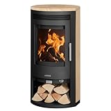 Justus | Kaminofen | Baltrum D 2.0 | 5,5 kW | Stahl Schwarz, Sandstein