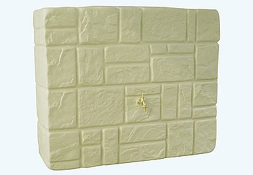 Sand Beige 340 L Stone Wall Tank Garden Rain Water Barrel Butt Rainwater Harvesting