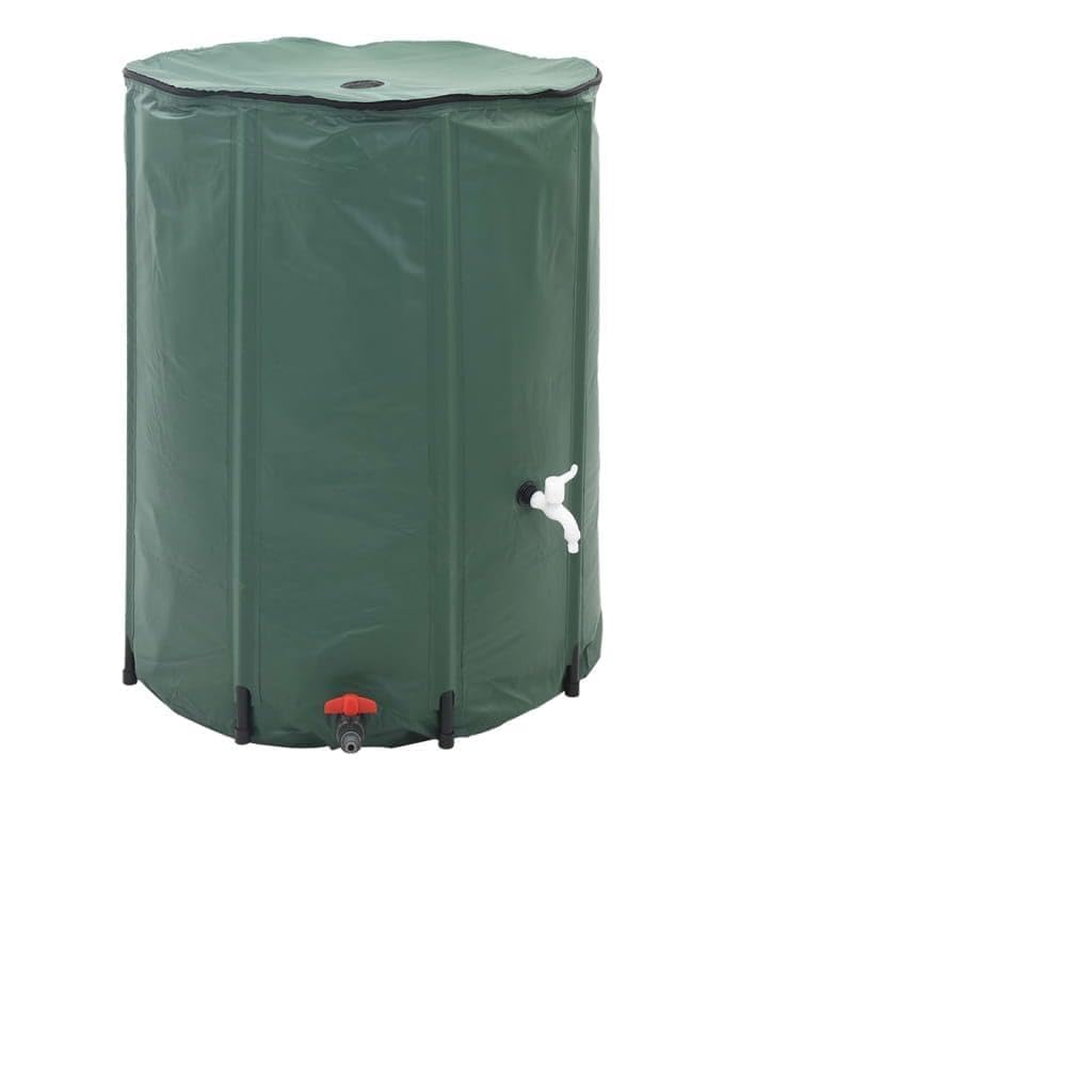 Zbiornik na deszczówkę 250 l, składany, z kranem i filtrem, do ogrodu, 60 x 98 cm, zielony