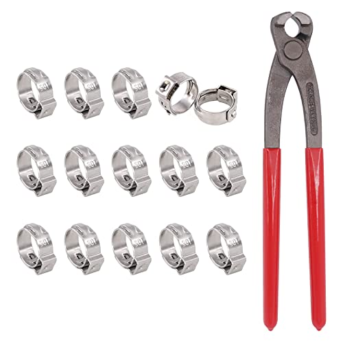 25PCS Single Ear Hose Clamps, 9.0-10.5mm 304 Stainless Steel Ear Clamps - View #2