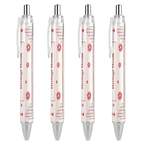 Stylos gel noir rétractables 0.5 mm avec motifs exclusifs du patrimoine asiatique