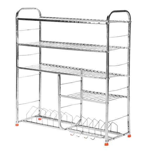 Ashok Utensils Stainless Steel Wall Mount Kitchen Dish Rack/Modular