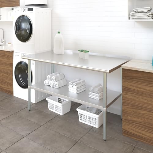 Image of AmGood Stainless Steel Work Table | Metal Utility Table (60 inch Long x 30 inch Deep)