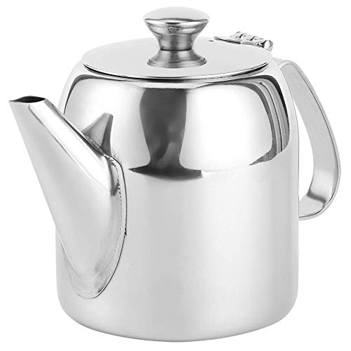 Stainless Steel Teapot 0.5L (20oz) - Coffee Pot Teapot Stainless Steel Cold Water Pot Short Water Outlet, Suitable for Dining Room, Meeting Room, Living by Smowfes - Used condition - US$13.30