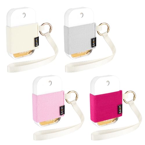 Likesing Hand Sanitizer Spray Sleeve Compatible with T0uch-land, 4 Elastic Handsanitizer Travel Size Holder with Keychain and Wrist Strap for t0uch'land Case for Glow Mist and Power Mist(WGPR)