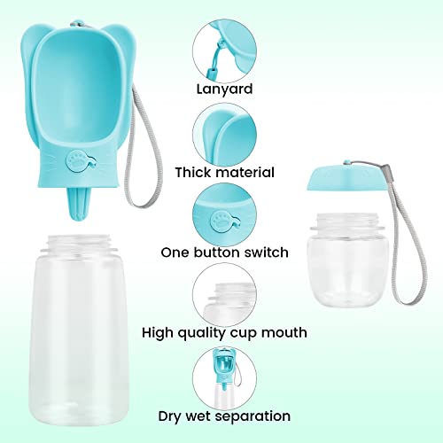 Nivofu Dog Water Bottle with Food Container, Leak Proof Portable Puppy Water Dispenser, 550ml Water Feeder for Pets, Dog Cat Pet Outdoor Walking Travelling Drinking Cup, Drinking Bowl (Blue) - Image 3