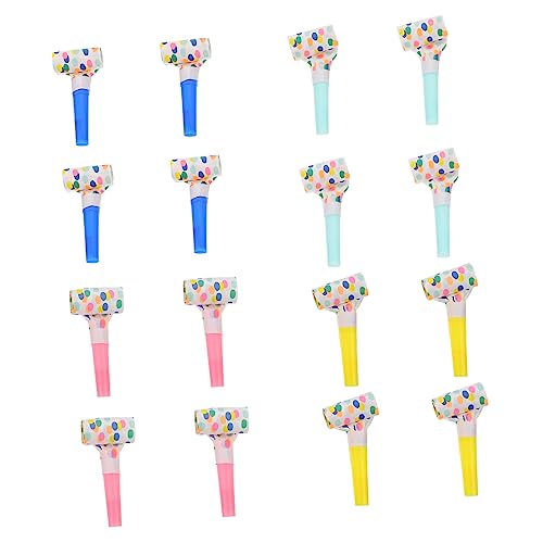 HEMOTON 16pièces Lot De Sifflets Blowouts Jouet Sifflet De Fête Coloré Pour Et Événements