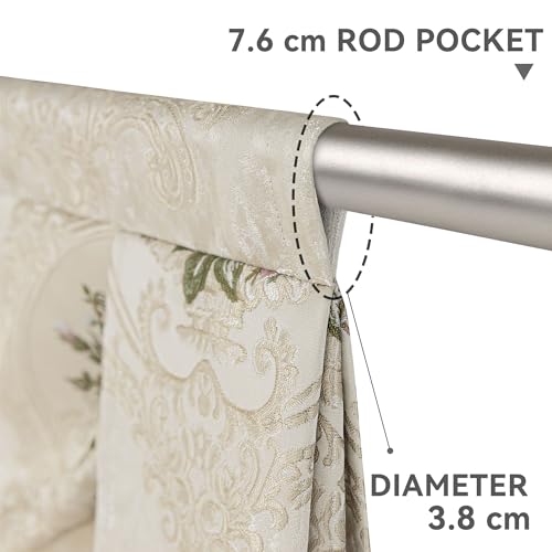 TOPLUXE Swag Valance for Windows Floral Waterfall Valance with Tassels - Image 4