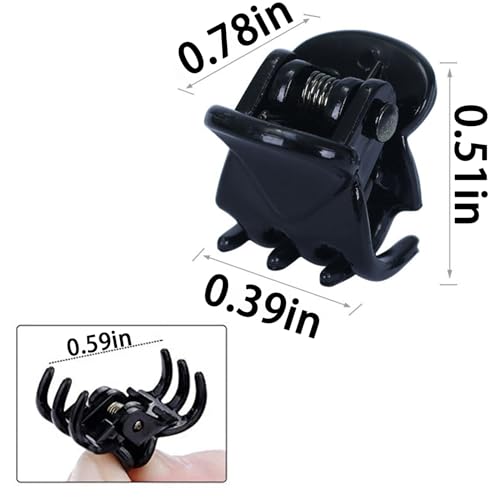 100PCS Tiny Hair Clips for Girl,Mini Claw Clips for Women, 1cm Black Plastic Mini Claw Clips for Babies, Hair Accessories for Women,Non Slip Pins Hair Clamps,Designed for Thin Or Thick Hair,Good Gift - Thumbnail 3