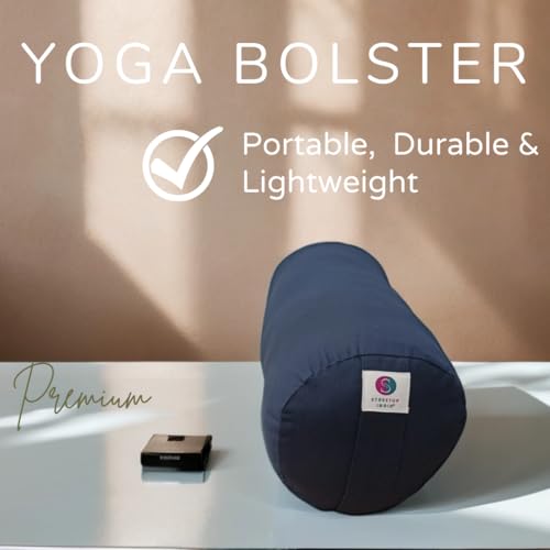 Image of Streetup India Yoga Bolster for Iyengar Yoga With Premium Cotton Washable Cover (Blue, Standard)