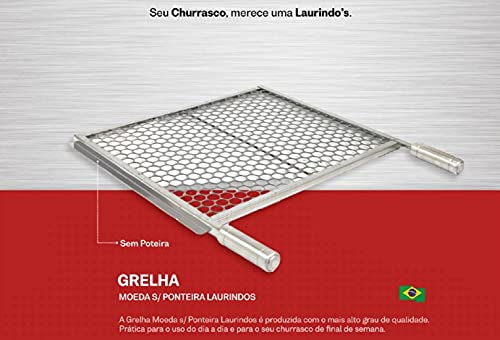 Grelha Moeda Inox Chapa Grossa C/Aba 47x43 Churrasco GML550