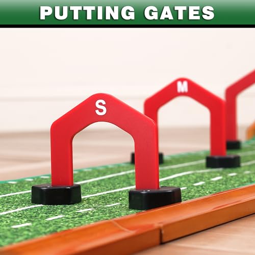 CHAMPKEY Premium Golf Putting Green Indoor with 3 Golf Putting Gates - Improves Putting Accuracy and Skill Levels Golf Putting Mat - Ideal for Indoor and Outdoor Training(Dual Hole - Wooden) by CHAMPKEY - Image 6