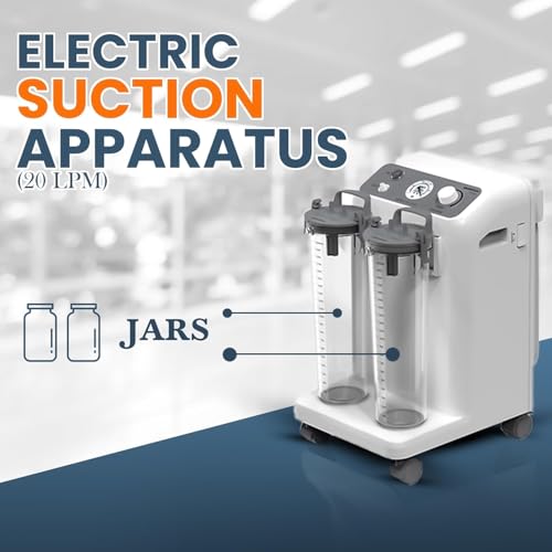 Image of OTICA Yuwell 7A-23A Electric Suction Apparatus (20 LPM Capacity) ABS Cabinet | Maintenance-Free Suction Pump It Comes with 2 Large 2 L Polycarbonate Jars