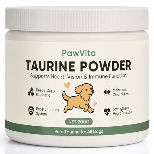 PawVita Pure Taurine Powder Taurine Supplement for Dogs Supports Heart & Vision Boost Immunity Increase Energy Promote Metabolism No Fillers (200g) (1)