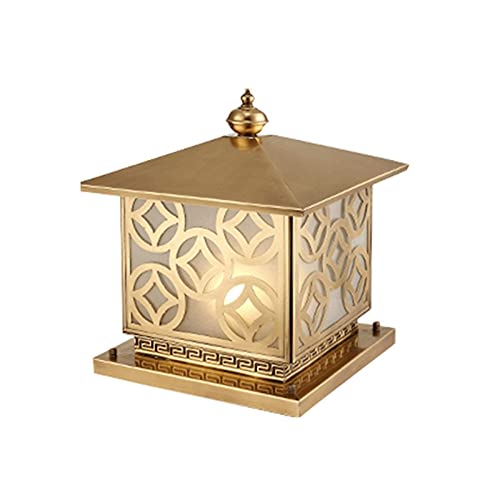 Lampe de table colonne laiton extérieur étanche IP55 LED E27