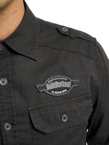 Brandit Luis Vintage Shirt Long Sleeve, Uomo, Black, Xxl - 5
