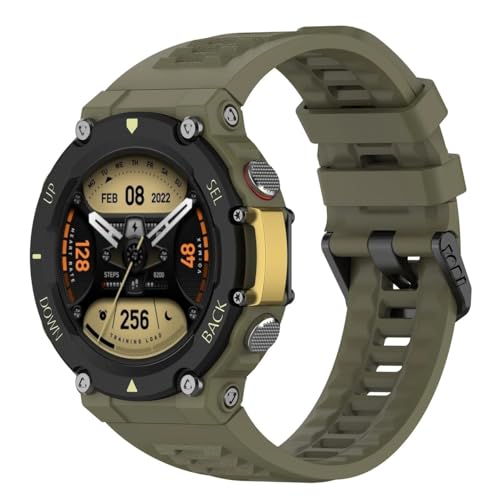 Image of YODI Strap Band Compatible with Amazfit T-Rex 2 Smartwatch Only Soft Silicone | Nylon | Chain | Leather Watch Straps with Installation Adjuster Tool For Amazfit TRex 2