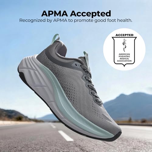 NORTIV 8 Women's Walking Shoes Cushion Comfortable ActiveBreeze Running Tennis Shoes Non-Slip Workout Gym Sports Athletic Breathable Fashion Sneakers,Size 8,Grey,SNWS248W