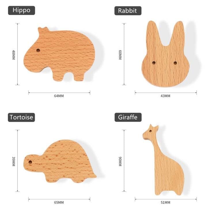 HDJNal 8 Set Wooden Animal Furniture Knobs Decorative Wood Dresser Knobs with Screws Dresser Pulls Wood Marine Woodland Animals Knobs Cabinet Knobs Nursery Drawer Handles for Decor