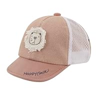 Kinder Baby Baseball Cap Kappe Baseballmütze Jungen Mädchen Cartoon Netzkappe Verstellbare Schirmmütze Sonnenschutz Hut Sommer Kopfbedeckung für Kopfumfang 0-6 Monate (Löwe-Orange)