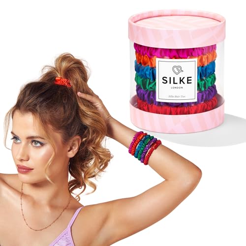 SILKE Hair Ties - Frida | Luxurious Silk Scrunchies (6 Pack) for Hair | No-Damage Silk Hair Ties for All Hair Types & Styles