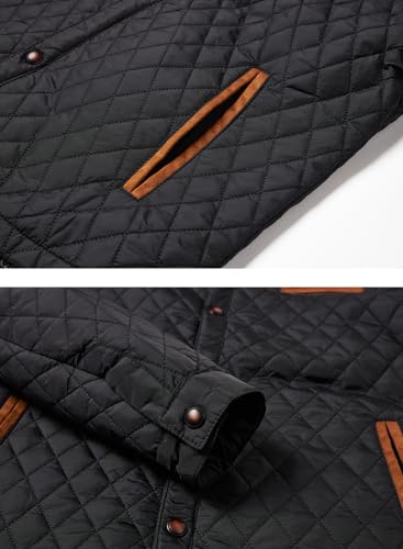 HOOD CREW Men’s Quilted Down Jacket Autumn Winter Coat Lightweight Business Causal Shirt Jacket4