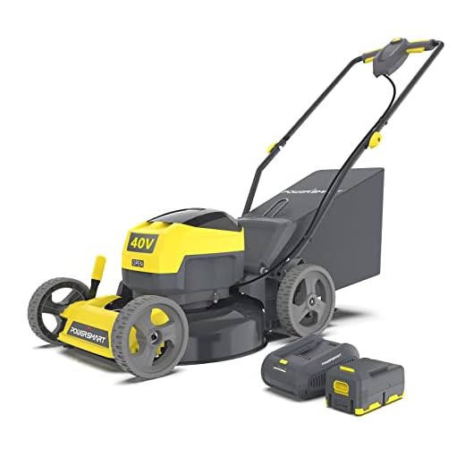 PowerSmart Lawn Mower, 17-inch Push Cordless Lawn Mower, 40V 4Ah Electric Powered Lawn Mower with 2800 RPM, 5 Adjustable Heights (1.18''-3.0'' ), Battery & Charger Included, PS76417