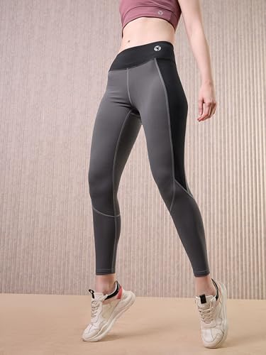 Image of TECHNOSPORT Women's High Rise Slim Fit Tights for Running, Gym and Sports