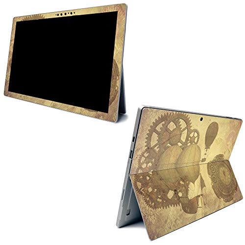 Image of MightySkins Carbon Fiber Skin for Microsoft Surface Pro 7 - Steam Punk Paper | Textured Carbon Fiber Finish | Easy to Apply, Remove, and Change Styles | Made in The USA