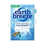 Picture of Earth Breeze Laundry Detergent Sheets Fresh Scent - 60 Loads No Plastic Jug Concentrated Laundry Detergent 30 Sheets