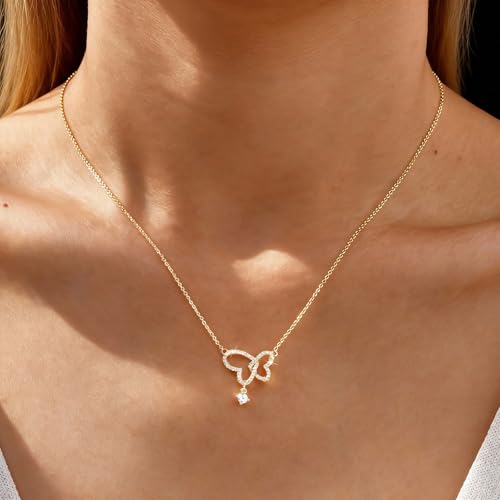 Image of Gifts for Mother Daughter Necklace -14K Gold Plated Interlocking Circles Zirconia Pendant Necklace, Dainty Mom Necklace for Women, Birthday Mother's Day Jewelry Gift for Her