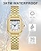 Imagen de CIVO Reloj Mujer Acero Inoxidable: Dorado Analógico de Cuarzo Cuadrado y Impermeable con Números Romanos