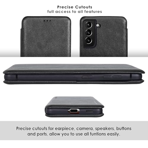 Image of WHITBULL Smart Magnetic Closer Flip Cover for Samsung Galaxy S25 FE 5G (Black)
