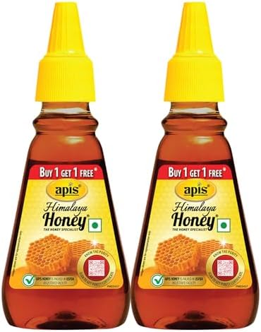 Apis Himalaya Pure Honey 225g Each BOGO | Pack of 2 x 225g | Natural Honey | No Added Sugar | No Adulteration | Healthy Sweetener for Tea & Breakfast