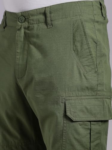 Image of Thomas Scott Men's | Regular Fit | 100% Cotton | Solid | Breathable Lightweight | 6-Pocket Cargo Shorts | Cricket Club Collection
