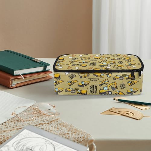 Image of Cartoon Excavator Boys Pencil Case Large Capacity,Pencil Pouch for Kids 5-12 Years Pencil Bag for Preschool Elementary Children Pencil Box for Girls Women Coin Purse for Daily