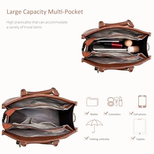 Bolso tote grande para mujer de cuero sintético púrpura miniatura 4